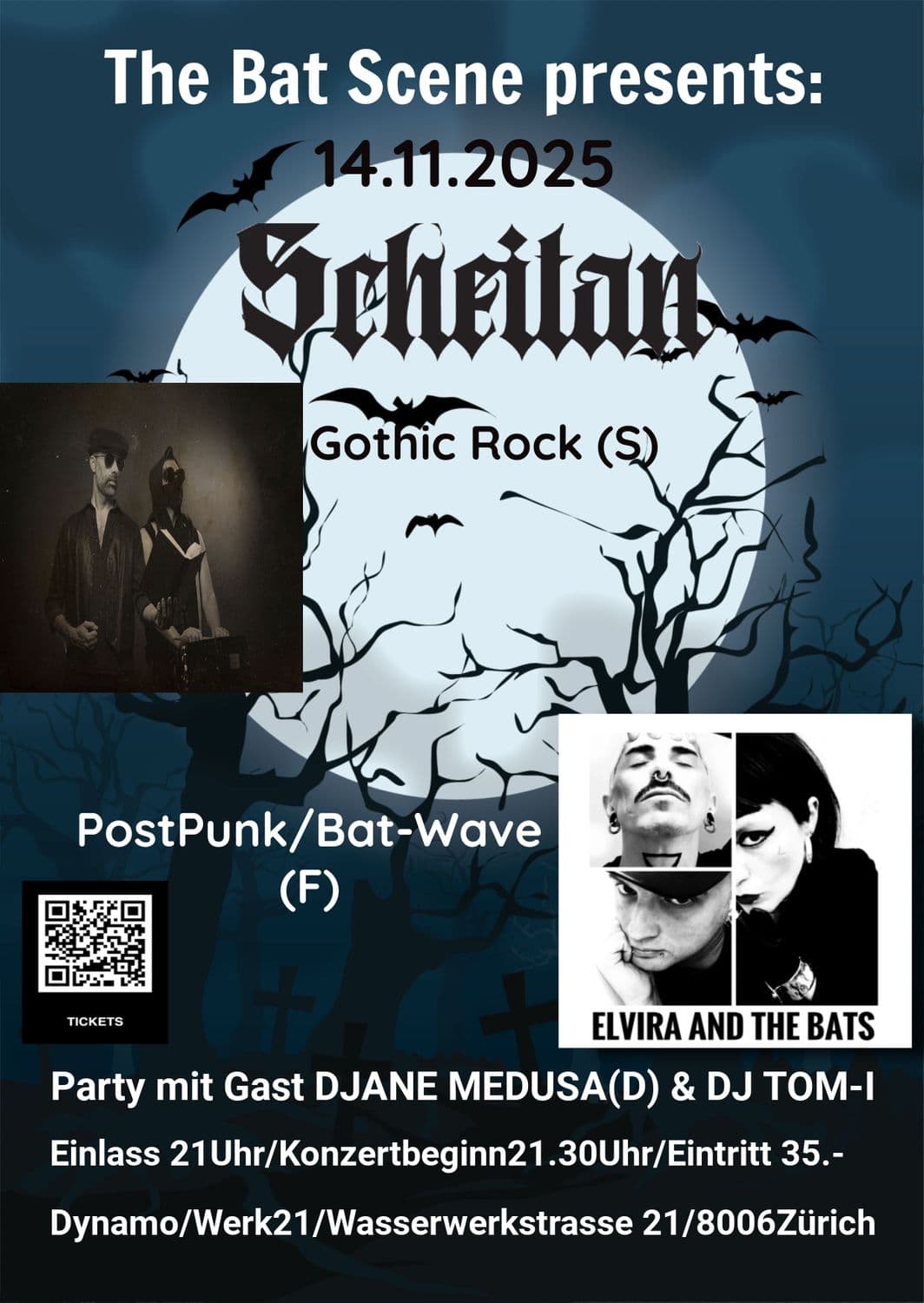 THE BAT SCENE presents SCHEITAN(S) & ELVIRA AND THE BATS (F)