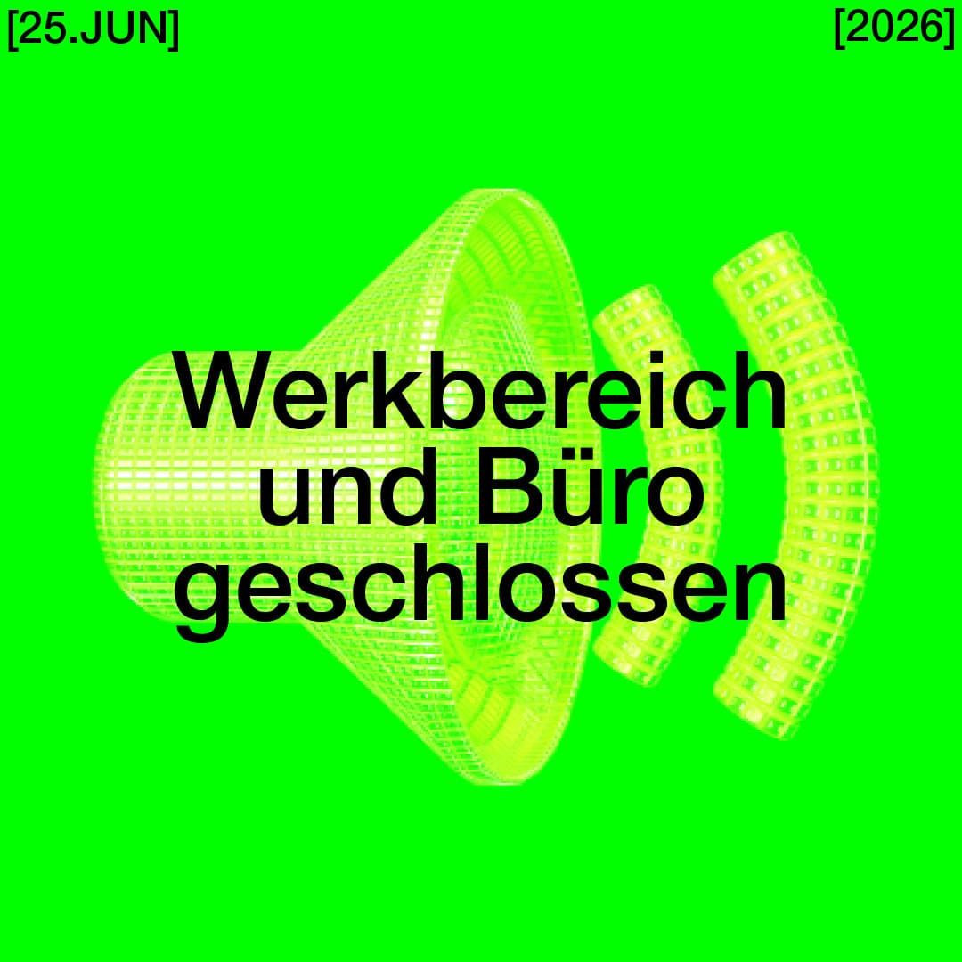 Werkbereich und Büro geschlossen
